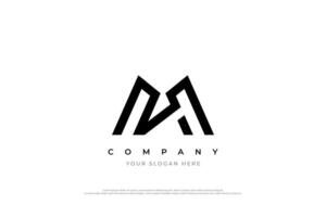 Simple Letter MA or AM Logo Design vector