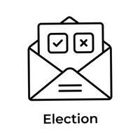 Tick mark and cross sign on document, concept icon of voting, election related vector