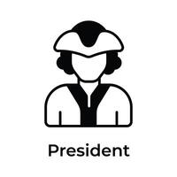 visualmente Perfecto icono de presidente, Listo a utilizar vector