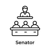 obtener tu manos en esta creativamente diseñado icono de senadores vector
