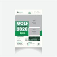 golf torneo anuncio volantes vector