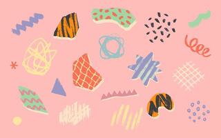 Hand drawn Flat Abstract shape collection vector