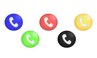 3d icon realistic concept set telephone icons different design vector