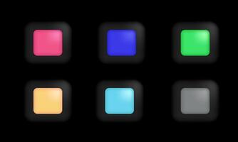 3d icon realistic set stop buttons design vector