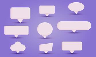 3d icon realistic concept set collection speak bubble chatting box design vector