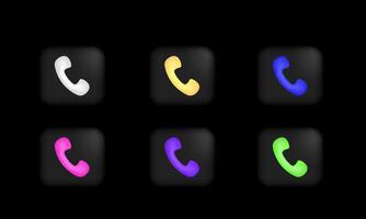 3d icon realistic set telephone icons different design vector