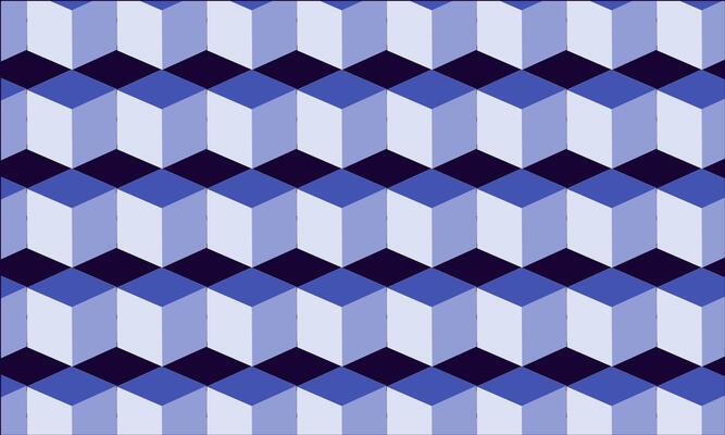 Seamless pattern of 3d isometric lilac cube