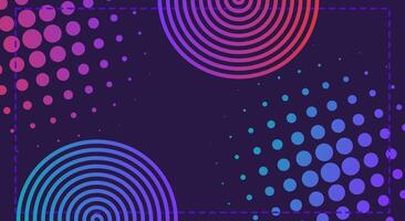 Bold Gradient halftone and circular on dark violet background vector