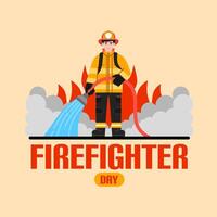 International Firefighters day illustration. Suitable for Poster, Banners, campaign and greeting card vector