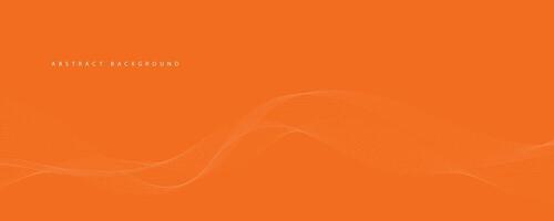 abstract orange background with dynamic orange waves, lines and particles. vector