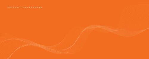 abstract orange background with dynamic orange waves, lines and particles. vector