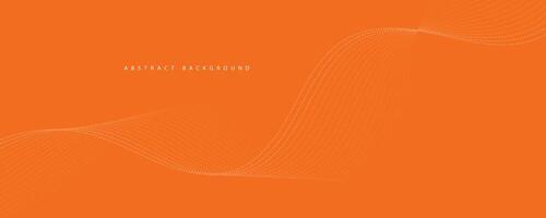 abstract orange background with dynamic orange waves, lines and particles. vector