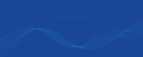 abstract blue background with dynamic blue waves, lines and particles. vector