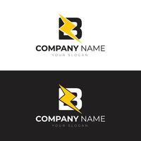 B Letter Modern Logo Template Design with Thunderbolt Icon vector