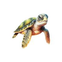 Turtle Isolated Detailed Watercolor Hand Drawn Painting Illustration png