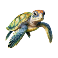 tortue isolé détaillé aquarelle main tiré La peinture illustration png