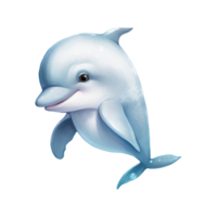 Dolphin Isolated Detailed Watercolor Hand Drawn Painting Illustration png