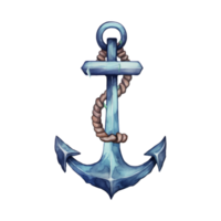 Anchor Isolated Detailed Watercolor Hand Drawn Painting Illustration png