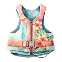 Life Vest Isolated Detailed Watercolor Hand Drawn Painting Illustration png