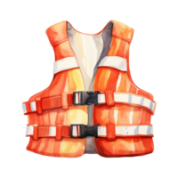 Life Vest Isolated Detailed Watercolor Hand Drawn Painting Illustration png