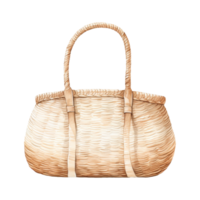 Straw Bag Isolated Detailed Watercolor Hand Drawn Painting Illustration png