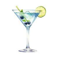 martini cocktail geïsoleerd gedetailleerd waterverf hand- getrokken schilderij illustratie png