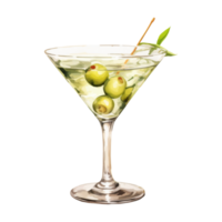 martini cocktail geïsoleerd gedetailleerd waterverf hand- getrokken schilderij illustratie png