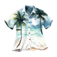 Beach Shirt Isolated Detailed Watercolor Hand Drawn Painting Illustration png