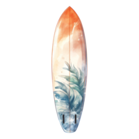 prancha de surfe isolado detalhado aguarela mão desenhado pintura ilustração png