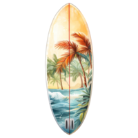 planche de surf isolé détaillé aquarelle main tiré La peinture illustration png
