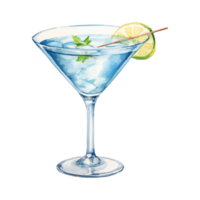 martini cocktail isolé détaillé aquarelle main tiré La peinture illustration png