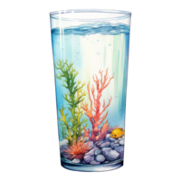 mini aquarium Isolated Detailed Watercolor Hand Drawn Painting Illustration png
