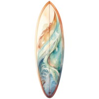 Surfboard Isolated Detailed Watercolor Hand Drawn Painting Illustration png