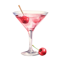 Martini Cocktail Isolated Detailed Watercolor Hand Drawn Painting Illustration png