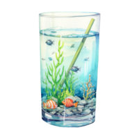 mini aquarium Isolated Detailed Watercolor Hand Drawn Painting Illustration png