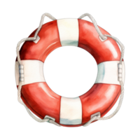 Lifebuoy Isolated Detailed Watercolor Hand Drawn Painting Illustration png