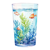 mini aquarium Isolated Detailed Watercolor Hand Drawn Painting Illustration png