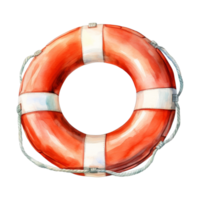 Lifebuoy Isolated Detailed Watercolor Hand Drawn Painting Illustration png