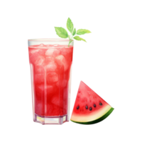 watermelon juice Isolated Detailed Watercolor Hand Drawn Painting Illustration png