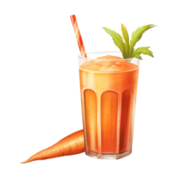 carota succo isolato dettagliato acquerello mano disegnato pittura illustrazione png