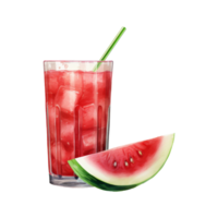 watermelon juice Isolated Detailed Watercolor Hand Drawn Painting Illustration png