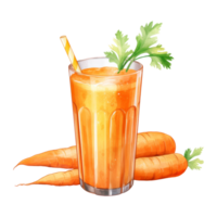 carota succo isolato dettagliato acquerello mano disegnato pittura illustrazione png