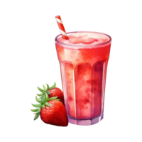 fragola succo isolato dettagliato acquerello mano disegnato pittura illustrazione png