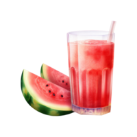 watermelon juice Isolated Detailed Watercolor Hand Drawn Painting Illustration png