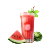 Wassermelone Saft isoliert detailliert Aquarell Hand gezeichnet Gemälde Illustration png