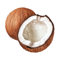 kokos isolerat detaljerad vattenfärg hand dragen målning illustration png