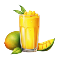 mango juice isolerat detaljerad vattenfärg hand dragen målning illustration png