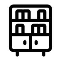 Simple Bookshelf icon. The icon can be used for websites, print templates, presentation templates, illustrations, etc vector