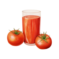 Tomate Saft isoliert detailliert Aquarell Hand gezeichnet Gemälde Illustration png