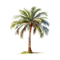 Palm tree Isolated Detailed Watercolor Hand Drawn Painting Illustration png